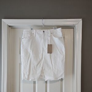 Madewell White Jean Skirt Womens